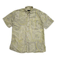 M&S 90s Green Abstract Short Sleeve Retro Shirt Uk Men's Size Medium