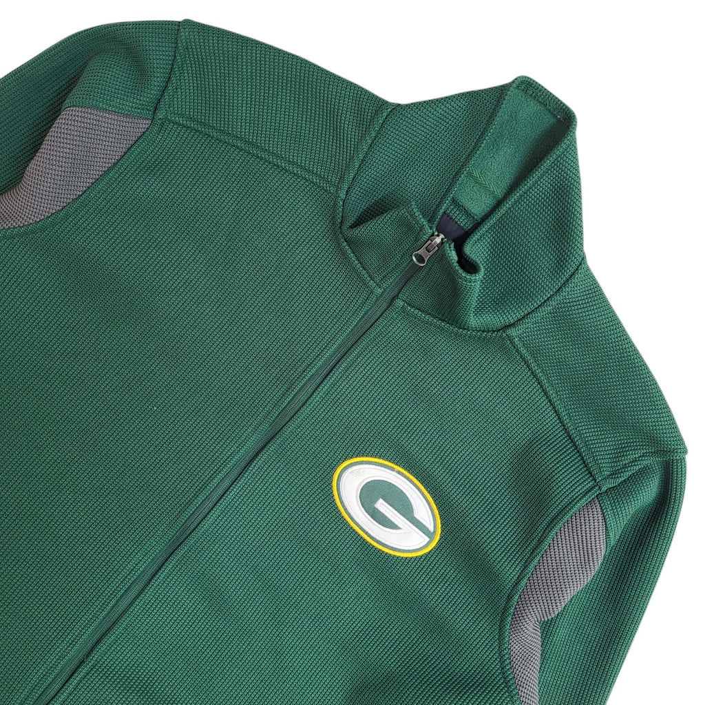 NFL Green Bay Packers Green Full Zip Y2K Jacket UK Men's Size M