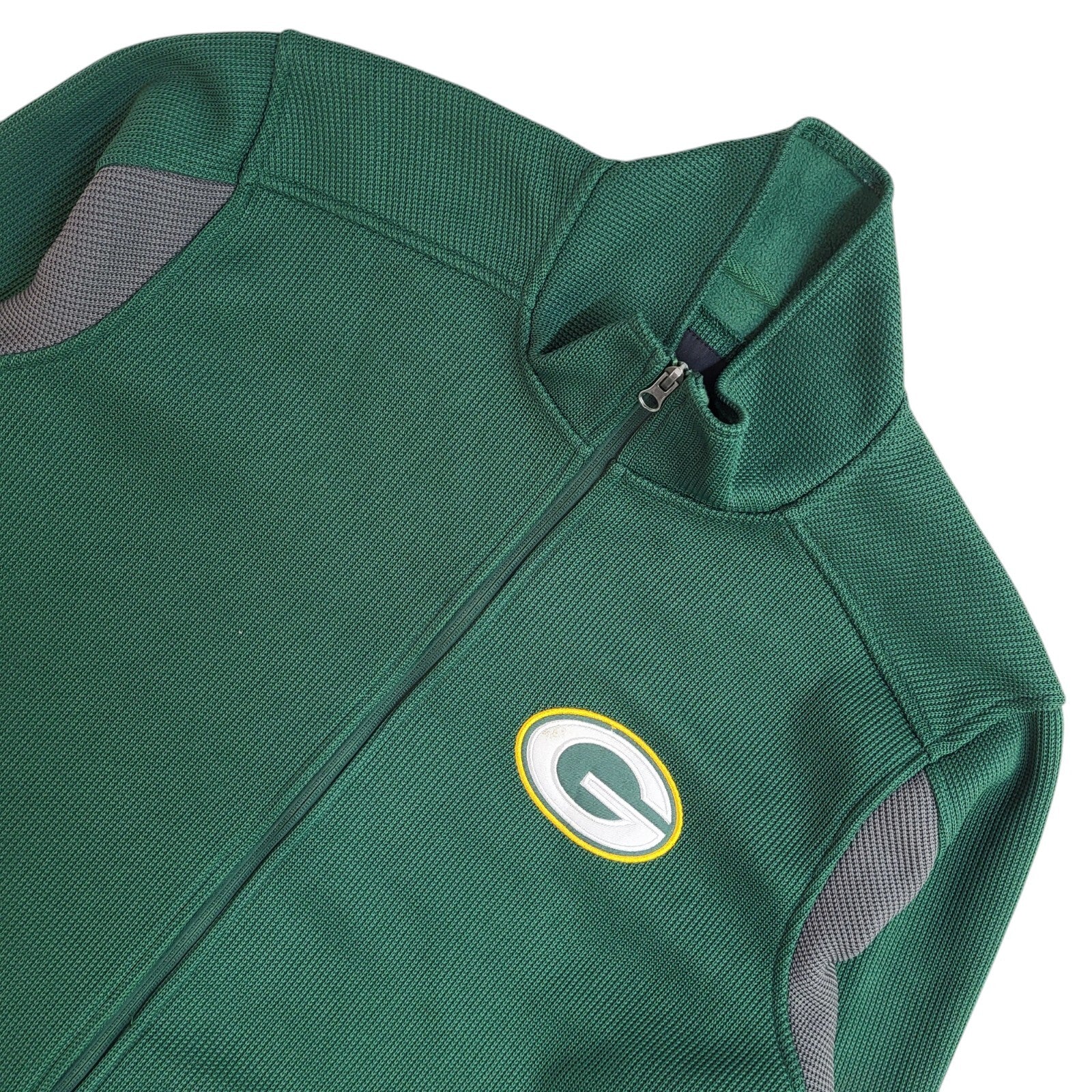 NFL Green Bay Packers Green Full Zip Y2K Jacket UK Men's Size M