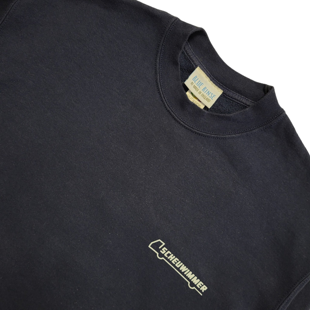 Fruit Of The Loom 90's Scheuwimmer Blue Cropped Sweatshirt Womens UK Size L