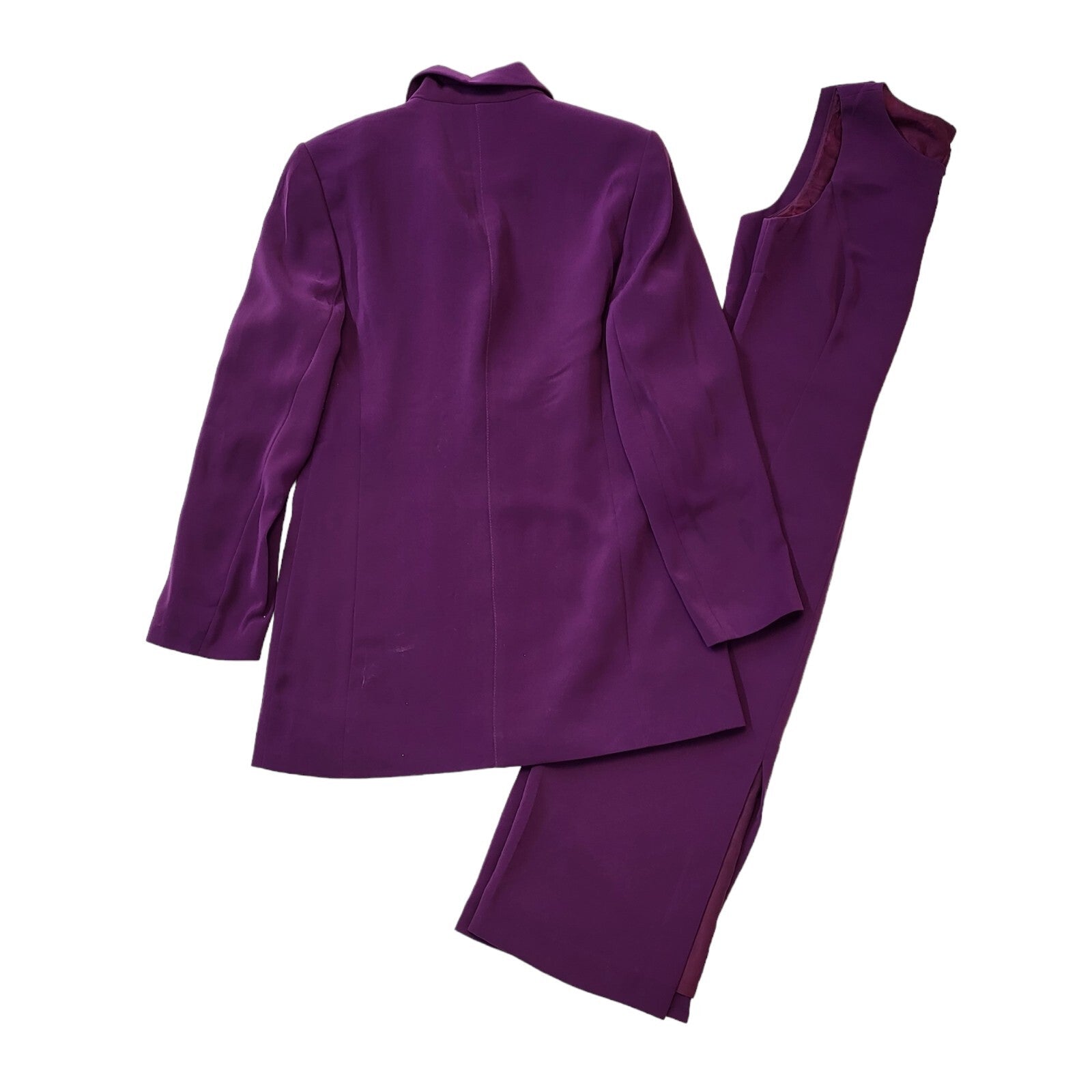 J Taylor 90s Vintage Purple Dress & Blazer With Zip Fasten Women's Size 10