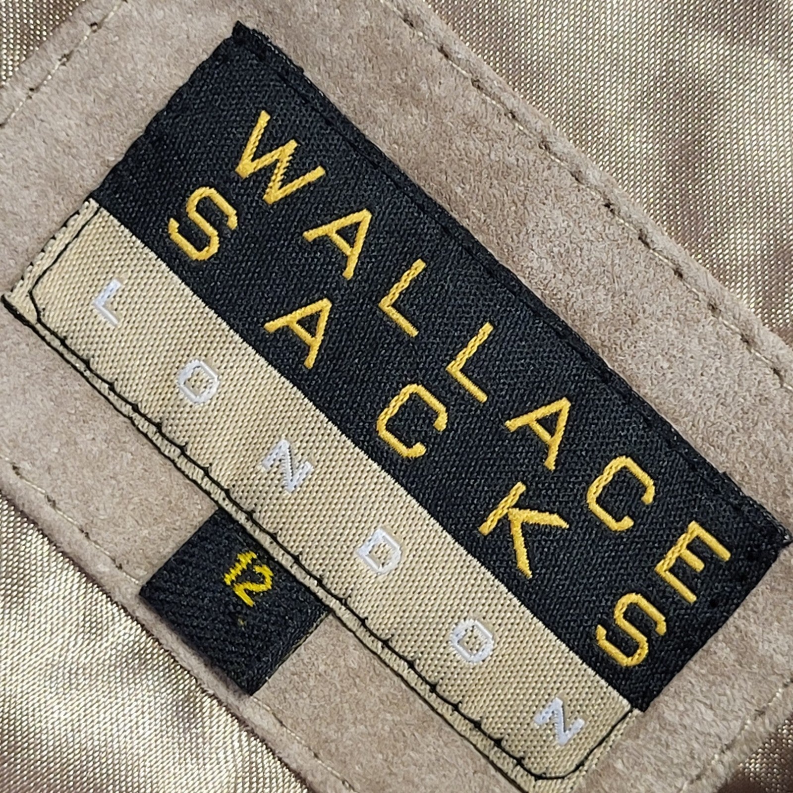 Wallace Sacks Beige 80s Vintage Button Suede Jacket Uk Women's Size 12