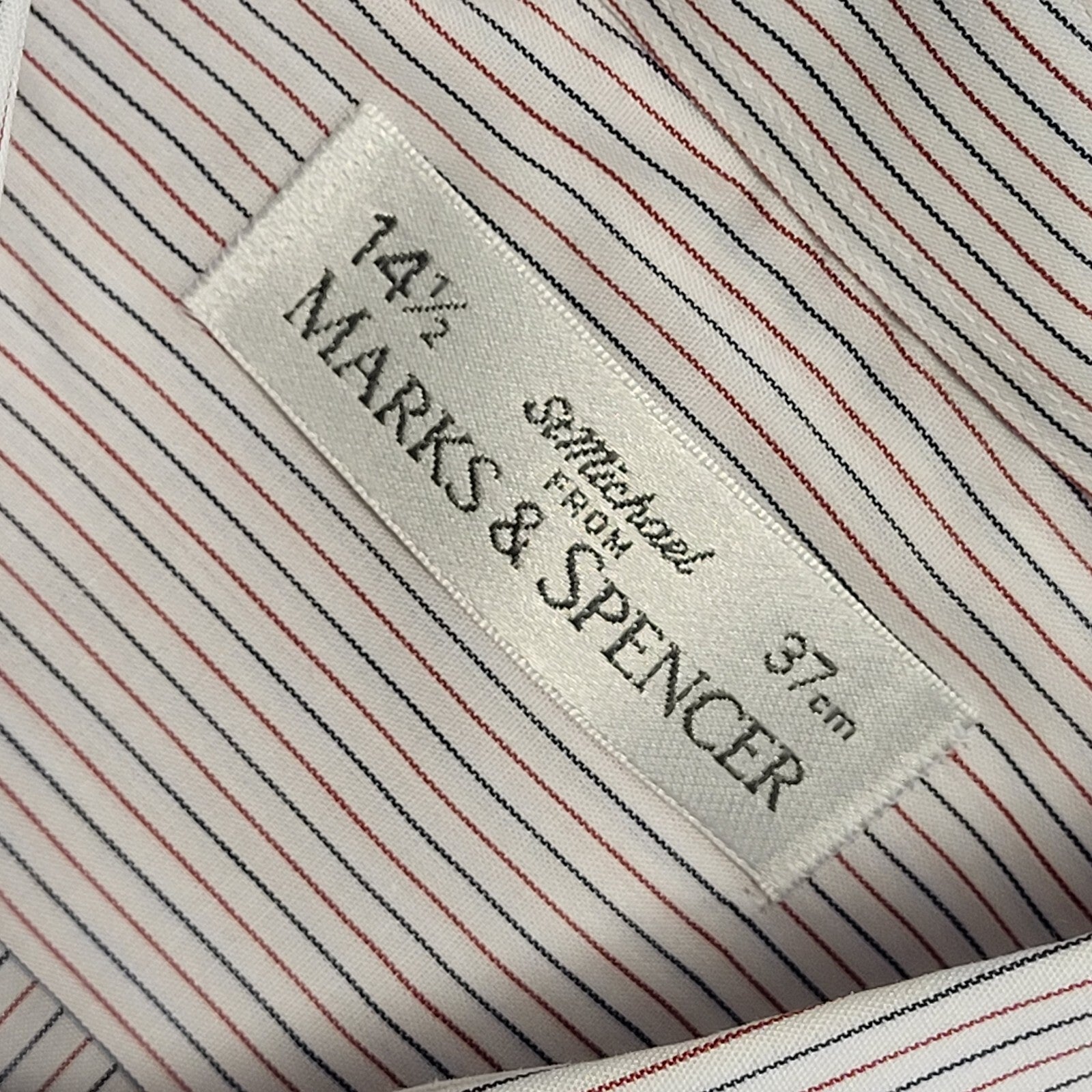 M&S Vintage 90's White,Red & Blue Striped Short Sleeve Shirt Men's UK Size XS