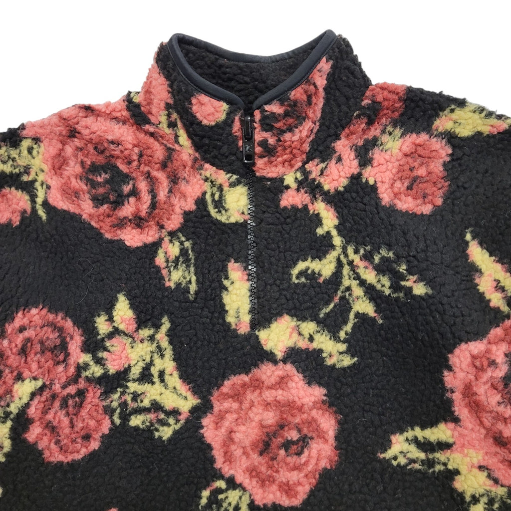 Urban Outfitters Y2K Vintage Black 1/4 Fleece Cropped Jacket Uk Women's Size XS