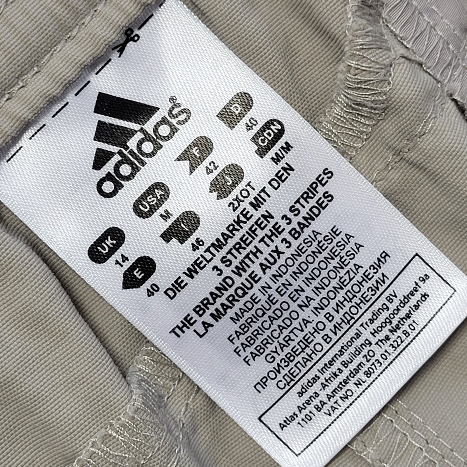 Adidas Straight Beige Active Wear Trousers Uk Women's Size 14 W32 L30