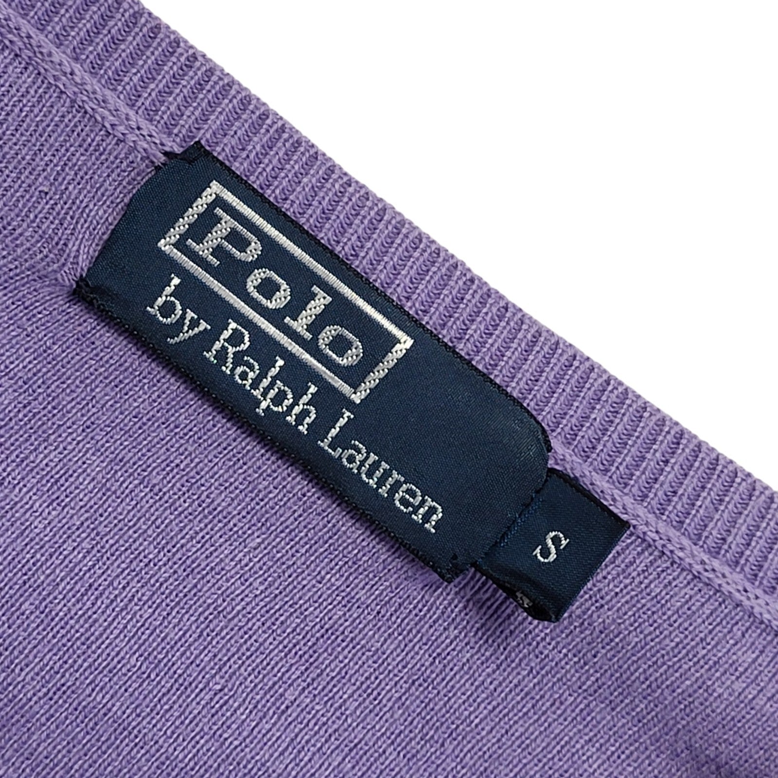 Polo Ralph Lauren Purple V-Neck Jumper Uk Men's Size Small