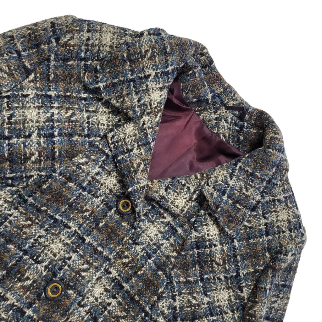 Snugkoat Blue Grey 80s Vintage Wool Button Coat Uk Women's Size 18
