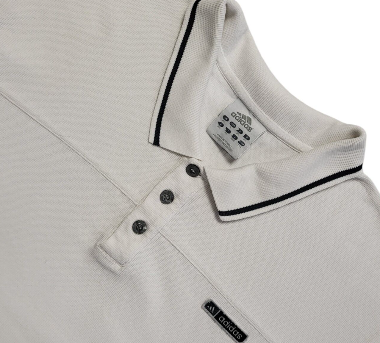 Adidas Vintage 90's White Sports Short Sleeve Polo Top Uk Men's Size XL
