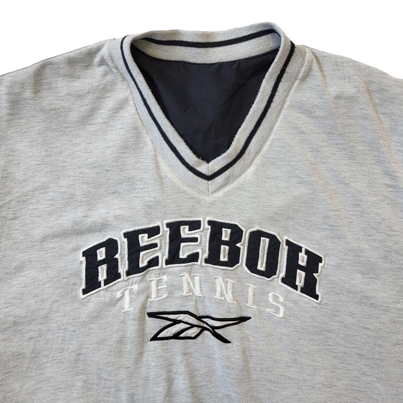 Reebok 90s Vintage Grey & Black Reversible Sports Top Men's Size XXL