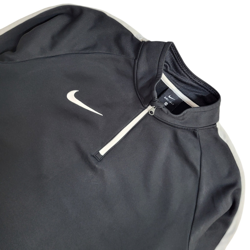 Nike Dri-Fit Black 1/4 Zip Sports Tracksuit Top Jacket UK Men's Size M