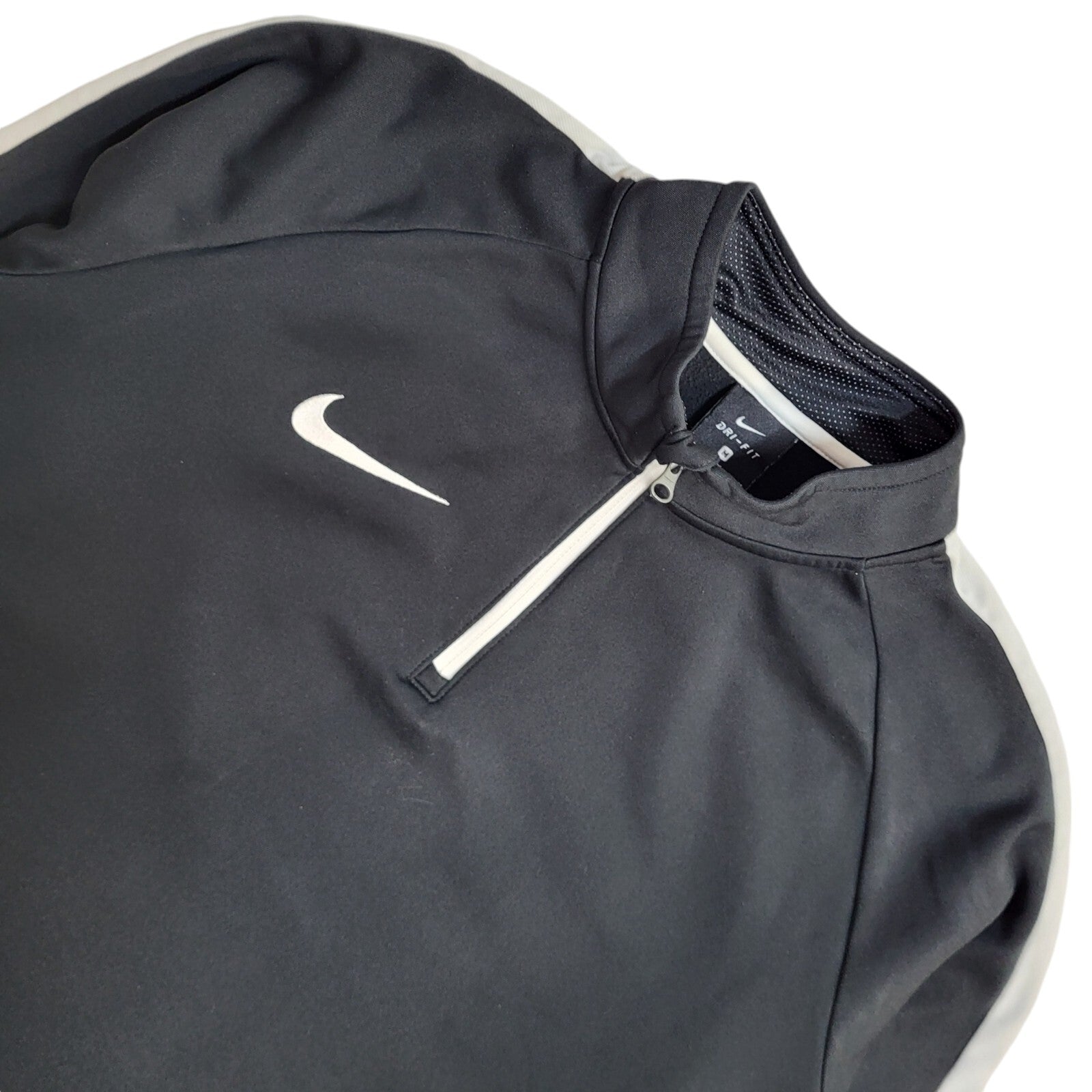 Nike Dri-Fit Black 1/4 Zip Sports Tracksuit Top Jacket UK Men's Size M