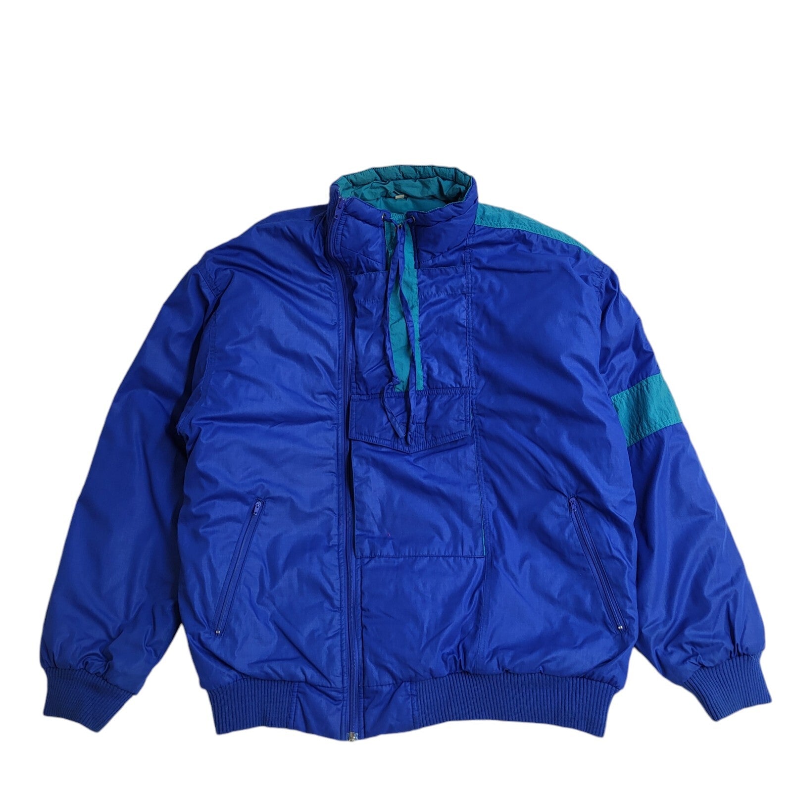 Vintage 80s Blue & Green Sportswear Jacket Uk Men's Size Medium