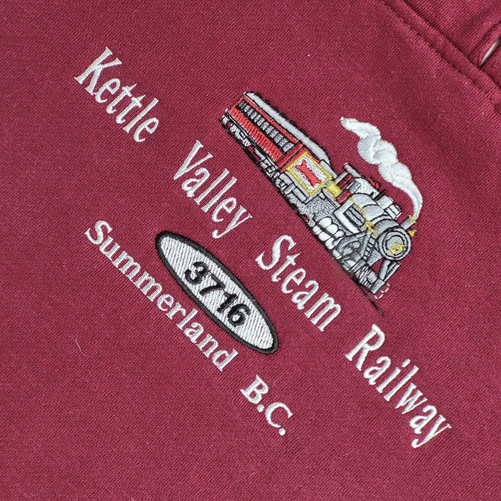 Canada Kettle Valley Steam Railway Burgundy 90s Sweatshirt BNWT UK Men's M