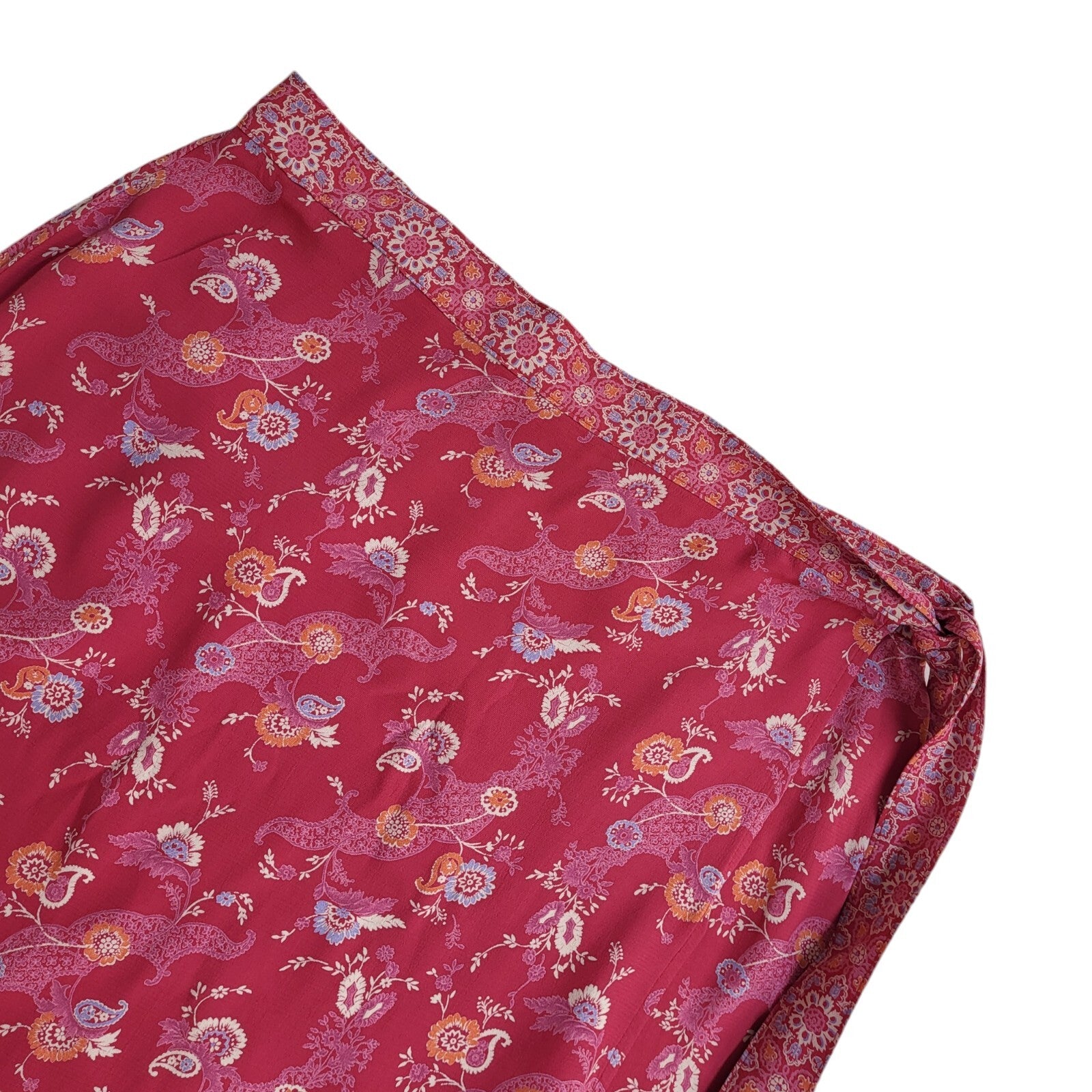 M&S Pink Vintage 90's |Floral Wrap Around Long Skirt Women's Size 16 W34