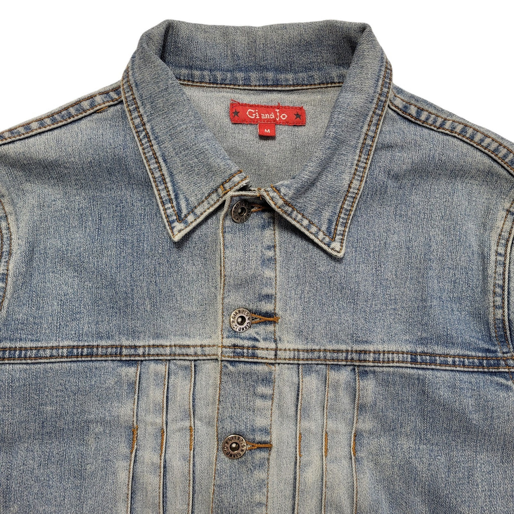 Gi & Jo Blue 90s Vintage Button Denim Jacket Uk Women's Size Medium