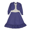 70s Vintage Purple Long Sleeved A-Line Daywear Dress Women's 8