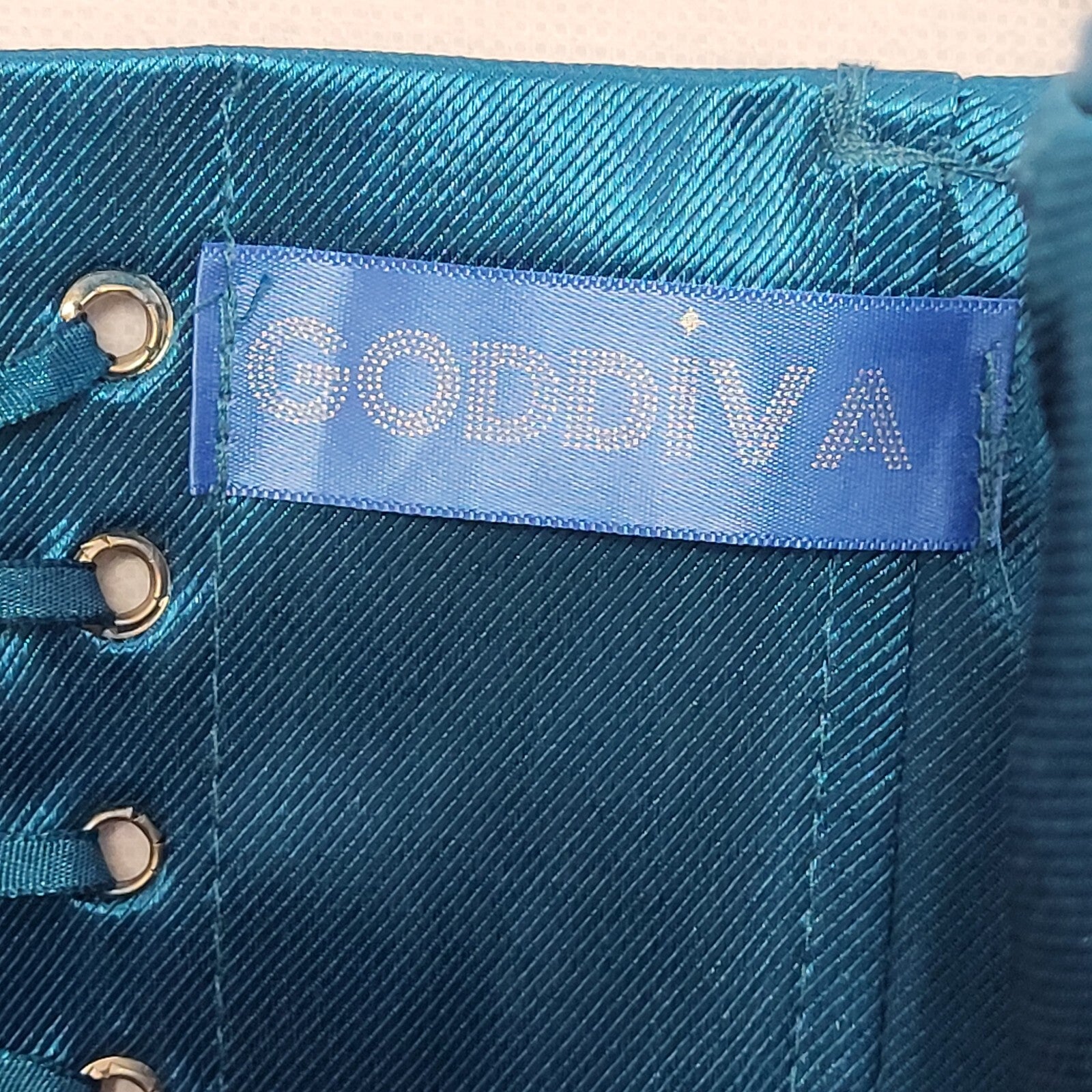 Goddiva Y2K Blue Heart Corset Party Top Womens Size 10