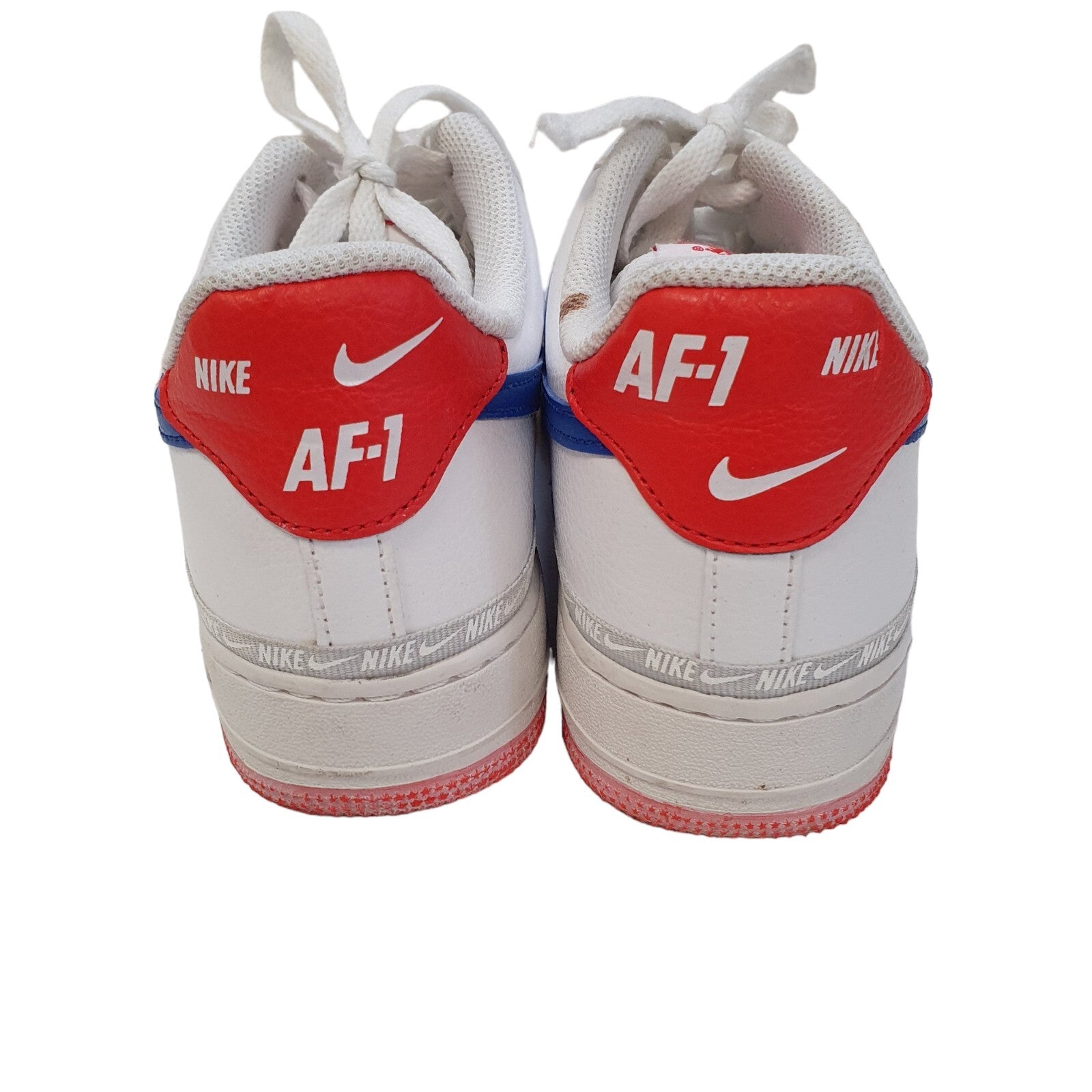 Nike Air Force 1 AF-1 White Lace-UP Leather Men's Trainers Uk 7 Eu 41