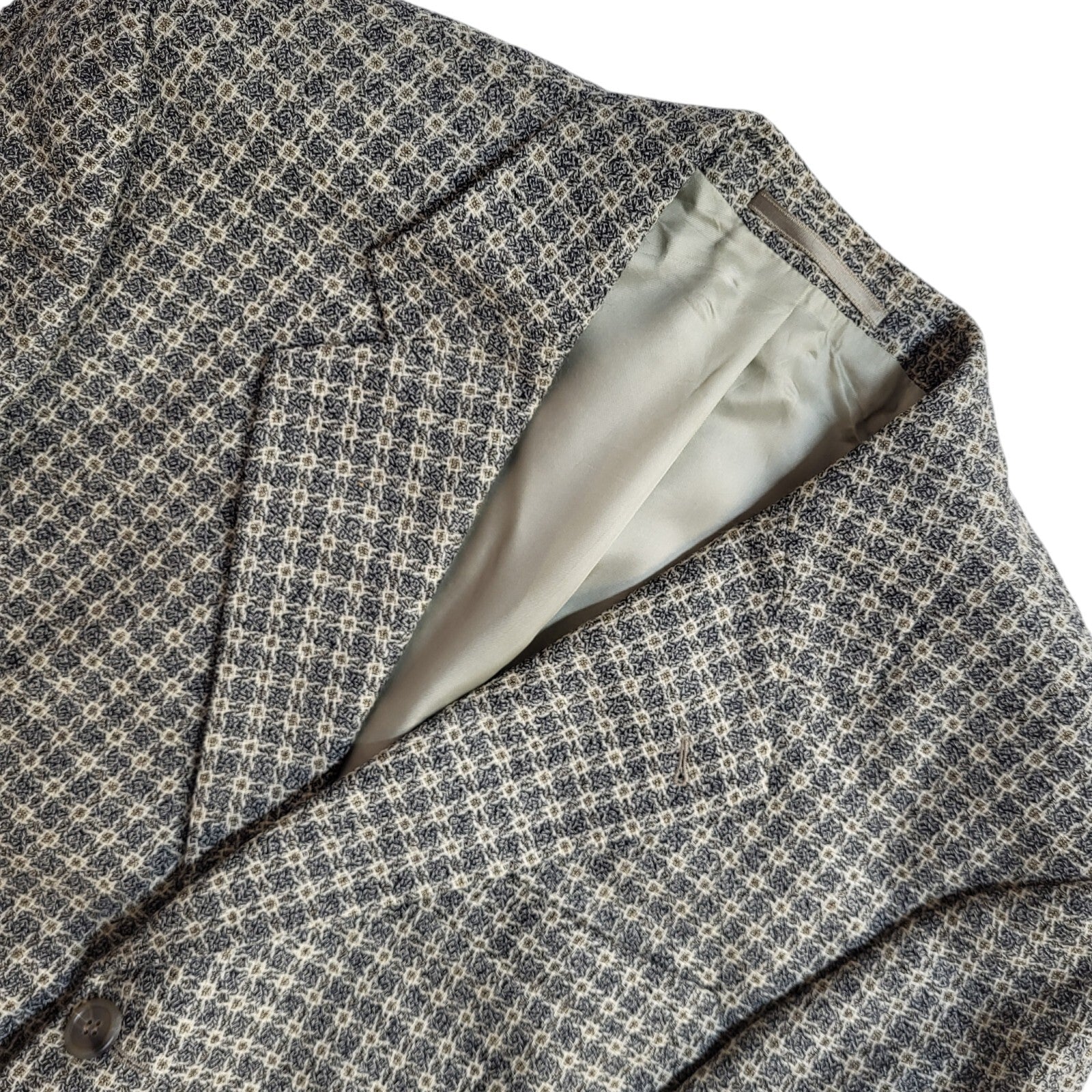 Bonacelli 90s Button Grey  & Beige Vintage Suit Blazer Jacket Men's Size M