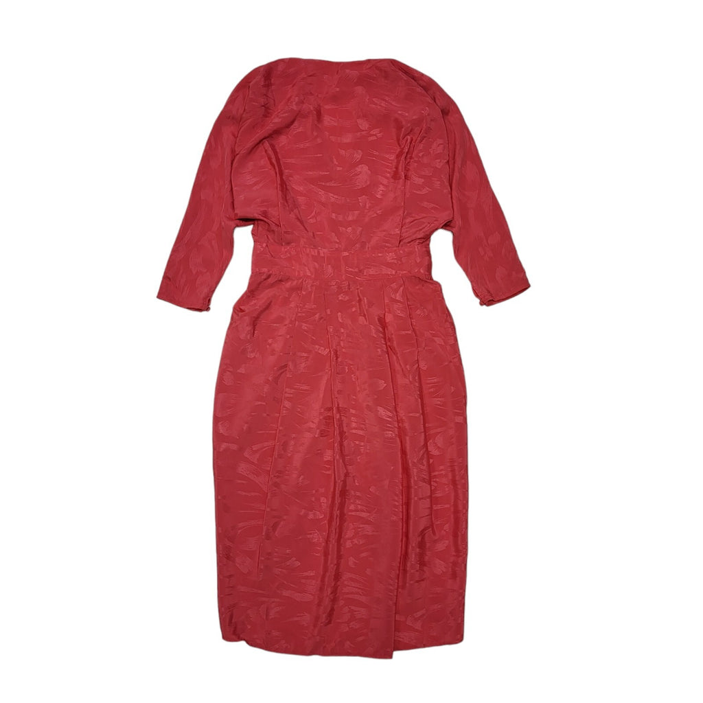 Cue Design 80s Vintage Pink V-Neck Evening Formal Dress Women's 10