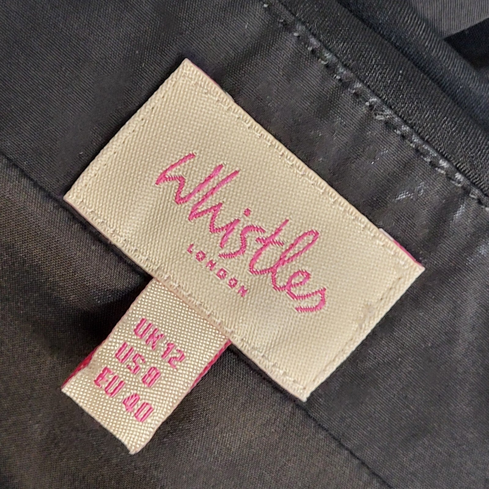 Whistles Vintage 90s Black Sleeveless Dress Uk Women's Size 12