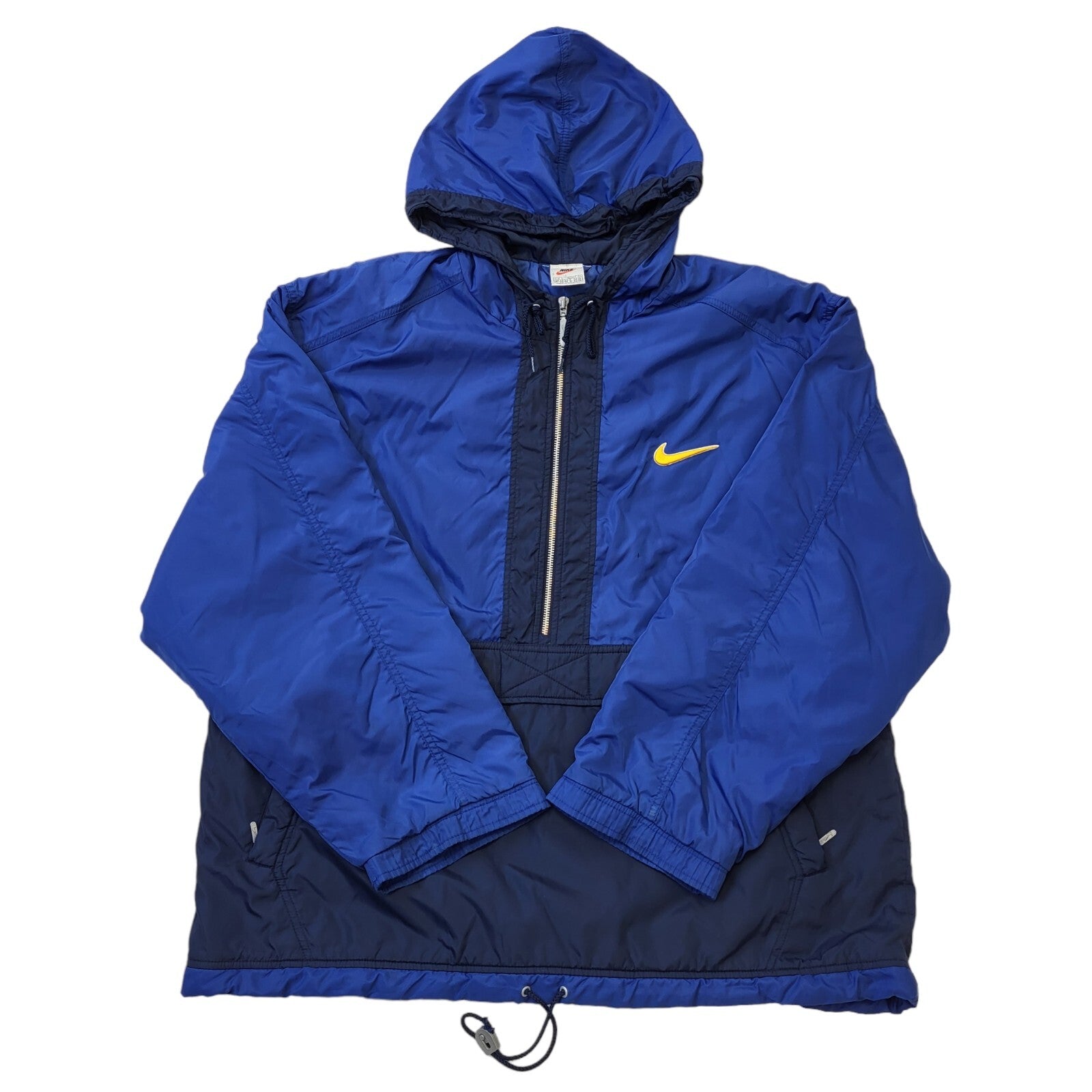 Nike 90s Vintage Blue 1/4 Zip Sports Hooded Jacket Men's Size Large