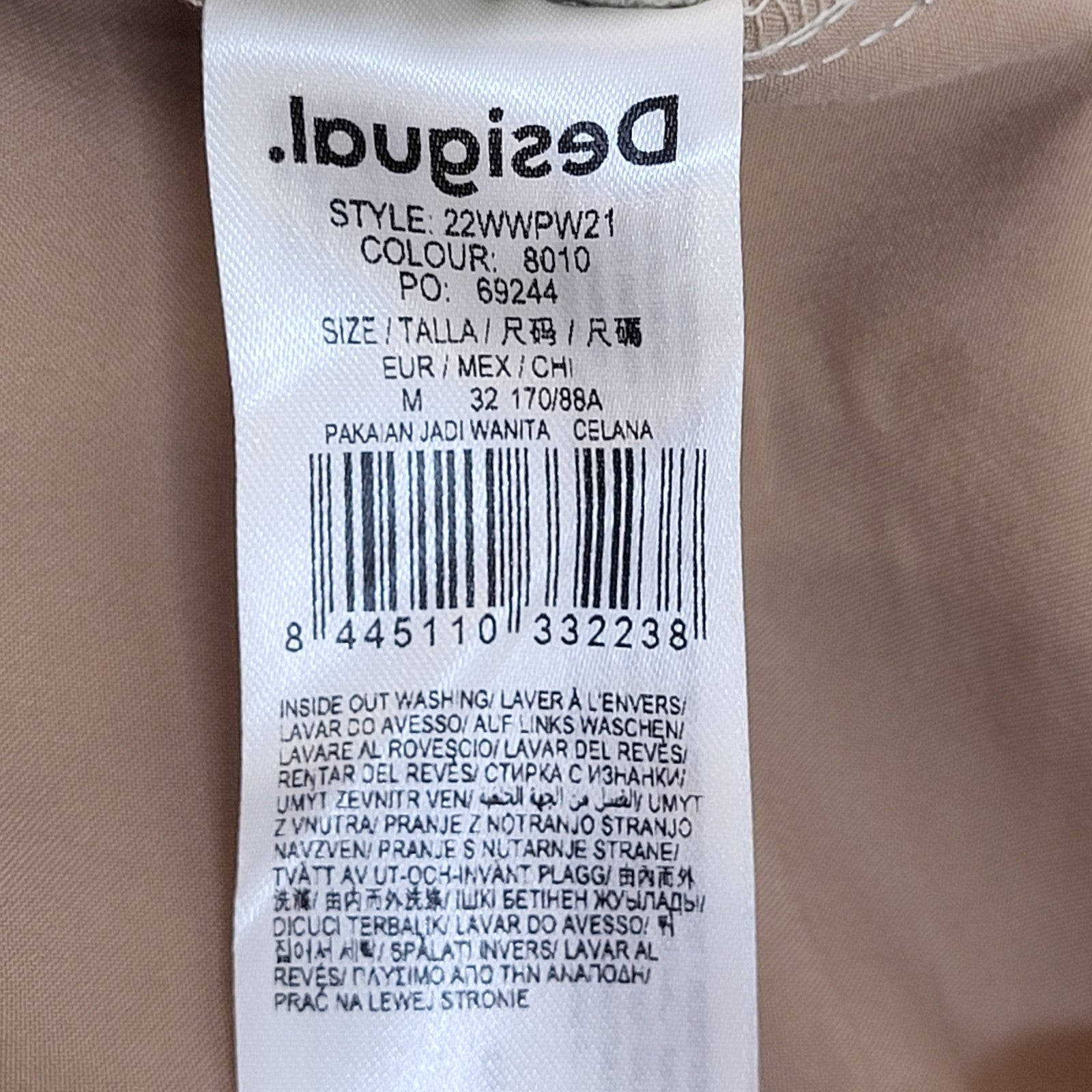Desigual Dress Trousers Gold Tapered Leg Uk Women's M W28 L26