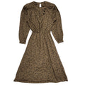 80s Vintage Brown Patterned Elasticated Waist Dress Women's 10