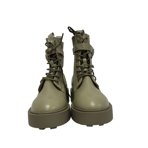 Asos Design Alix Chunky Lace Up Khaki Ankle Lace Up Boots Uk 6