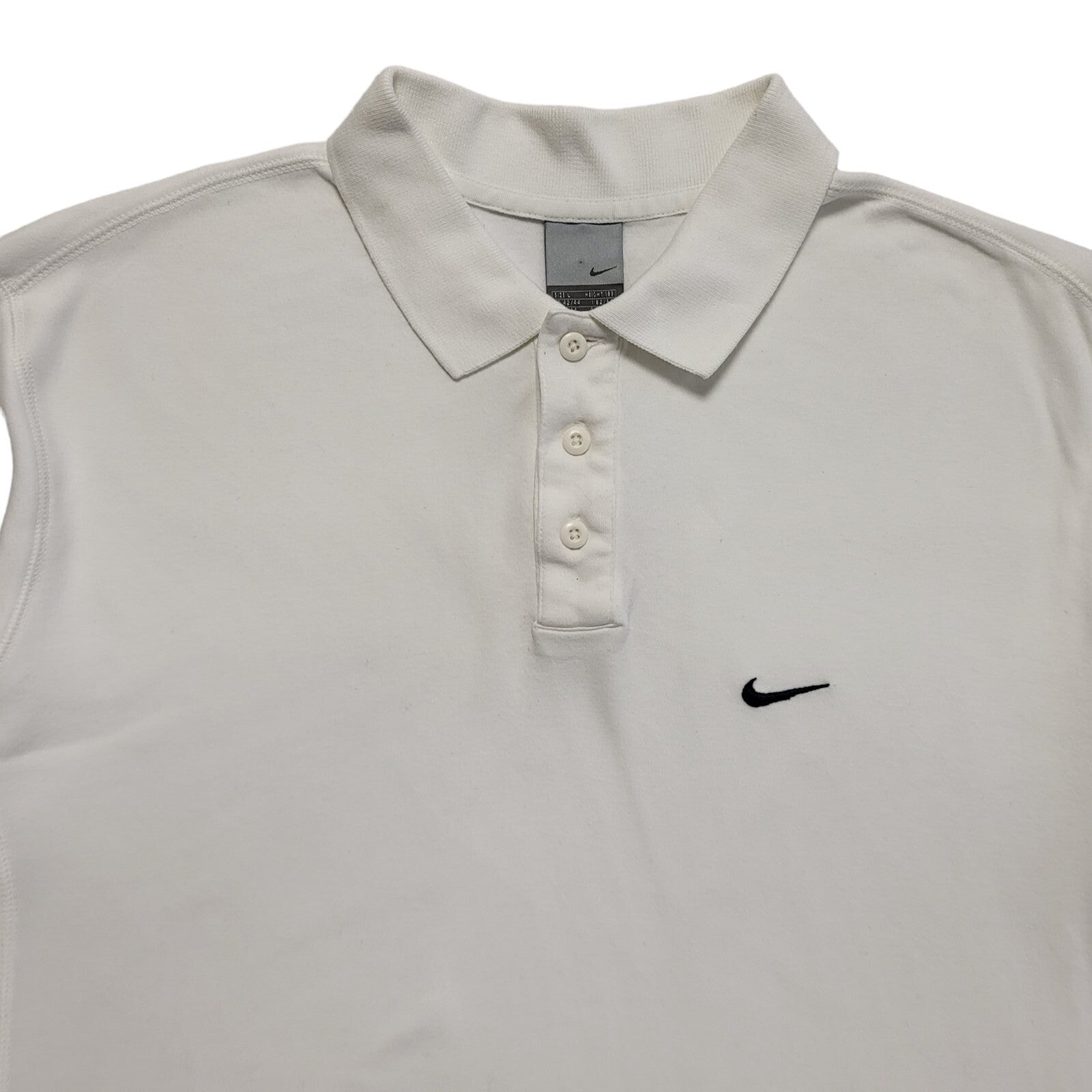 Nike Vintage 90's White Short Sleeve Polo Shirt Mens Size L