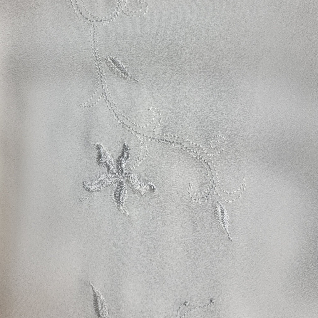 Marks and Spencer White 90's Long Sleeve Floral Embroidered Shirt Women's 14