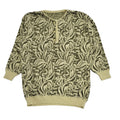 Vintage 90's Khaki Green Patterned 1/4 Button Jumper UK Womens Size XL