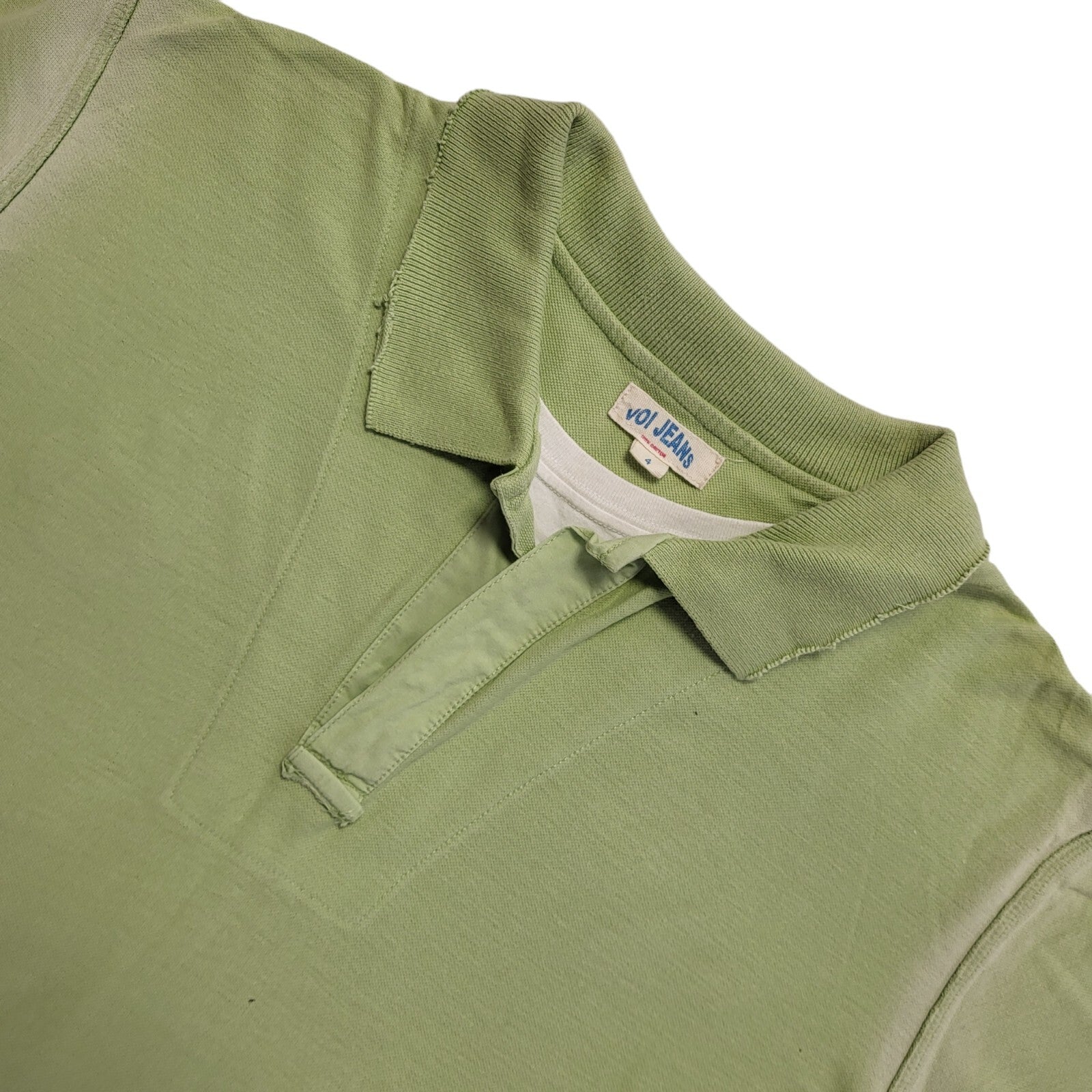 Voi Jeans Vintage 90's Green Short Sleeve Polo Shirt Uk Men's Size M