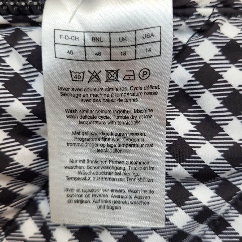 Thermolactyl Jacket Y2k Black & White Check Zipped Uk Women's Size 4XL