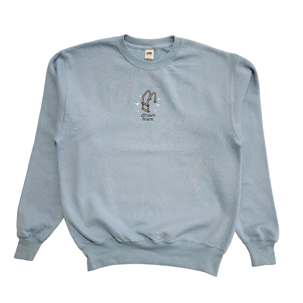 Fruit of The Loom Vintage 90's Blue Drown Them Sweatshirt Womens UK Size M