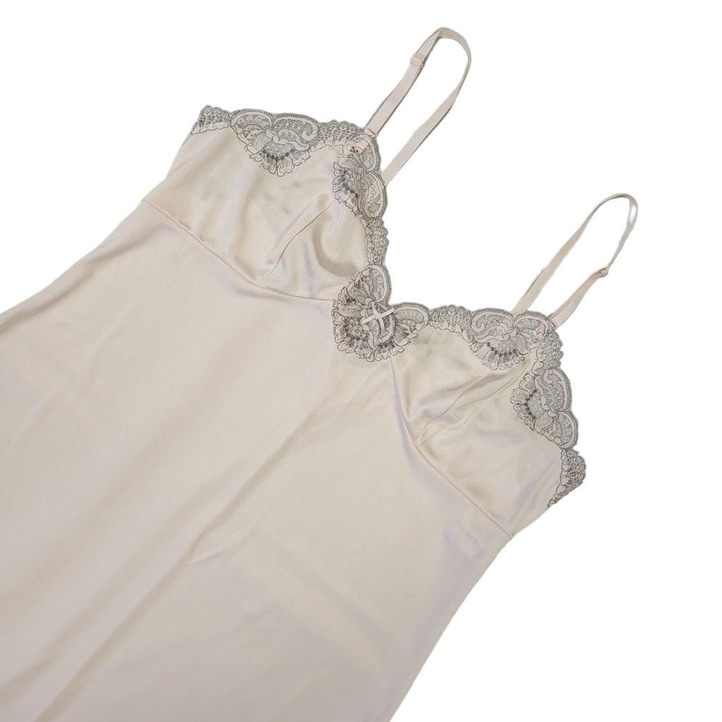 Vintage 90s Peach Sleeveless Night Dress Uk Women's Size 16