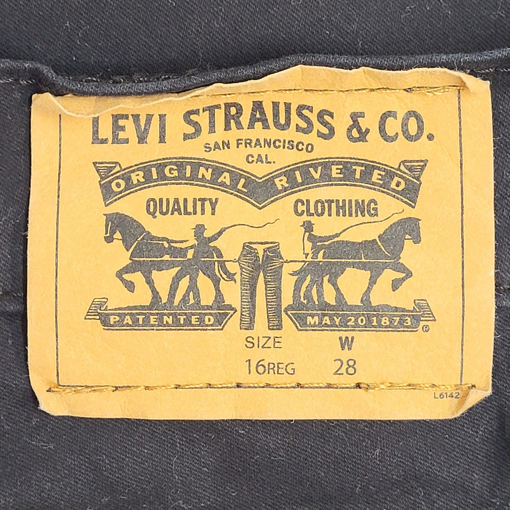 Levi's Vintage 90's Black Denim Shorts Uk Girl's Age 16 Years W28