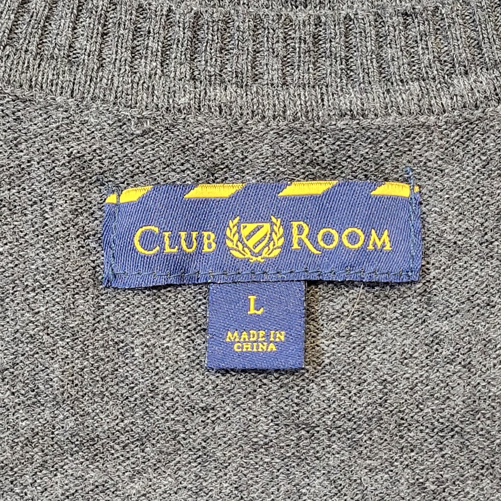Club Room 90s Vintage Grey Cotton Sweater Vest Men's Size L