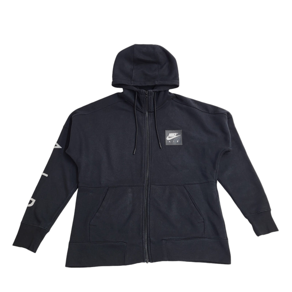 Nike Air Black Y2K Drawstring Full Zip Sports Hoodie UK Men's Size M