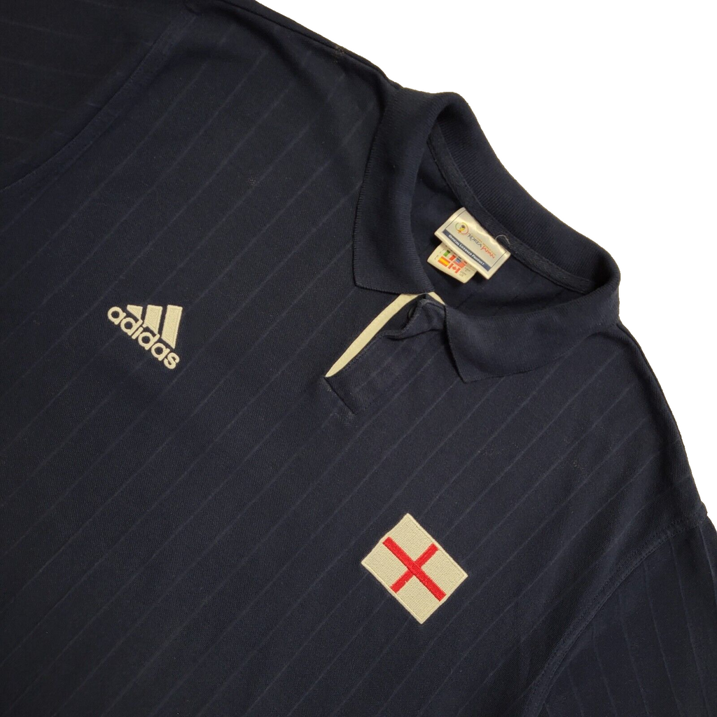 Adidas Y2K Blue 2002 Fifa World Cup Short Sleeve Polo Shirt Mens Size L