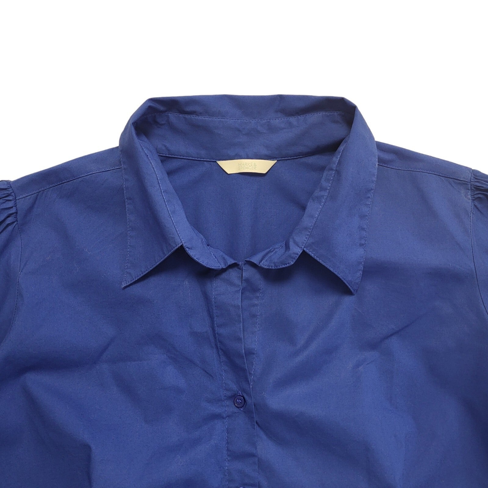 Marks and Spencer Vintage 90's Blue Shirt Short Sleeve Womens UK Size 20