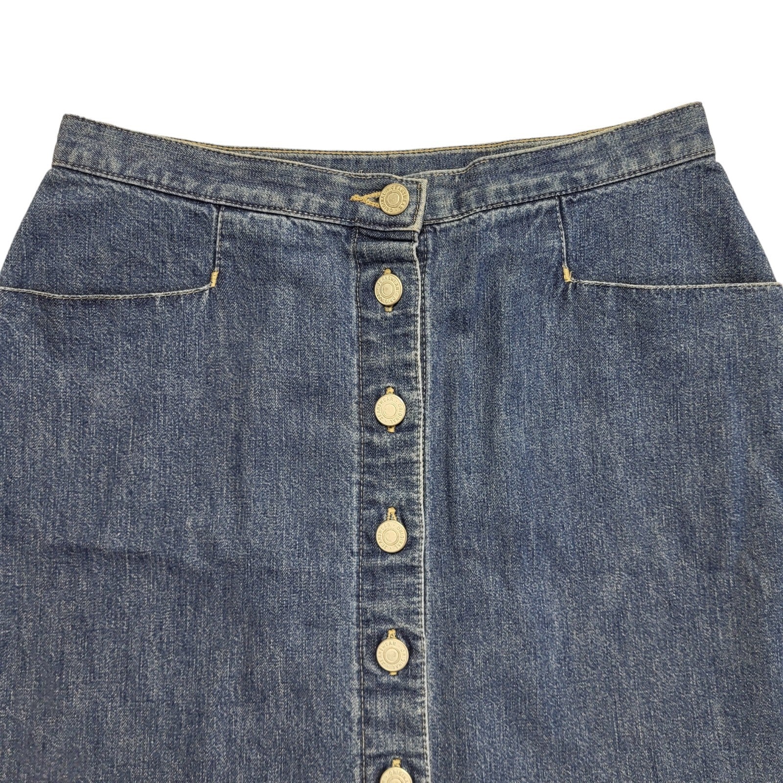 Marks & Spencer Blue Vintage 90's Denim Skirt Uk Women's Size 12 W30
