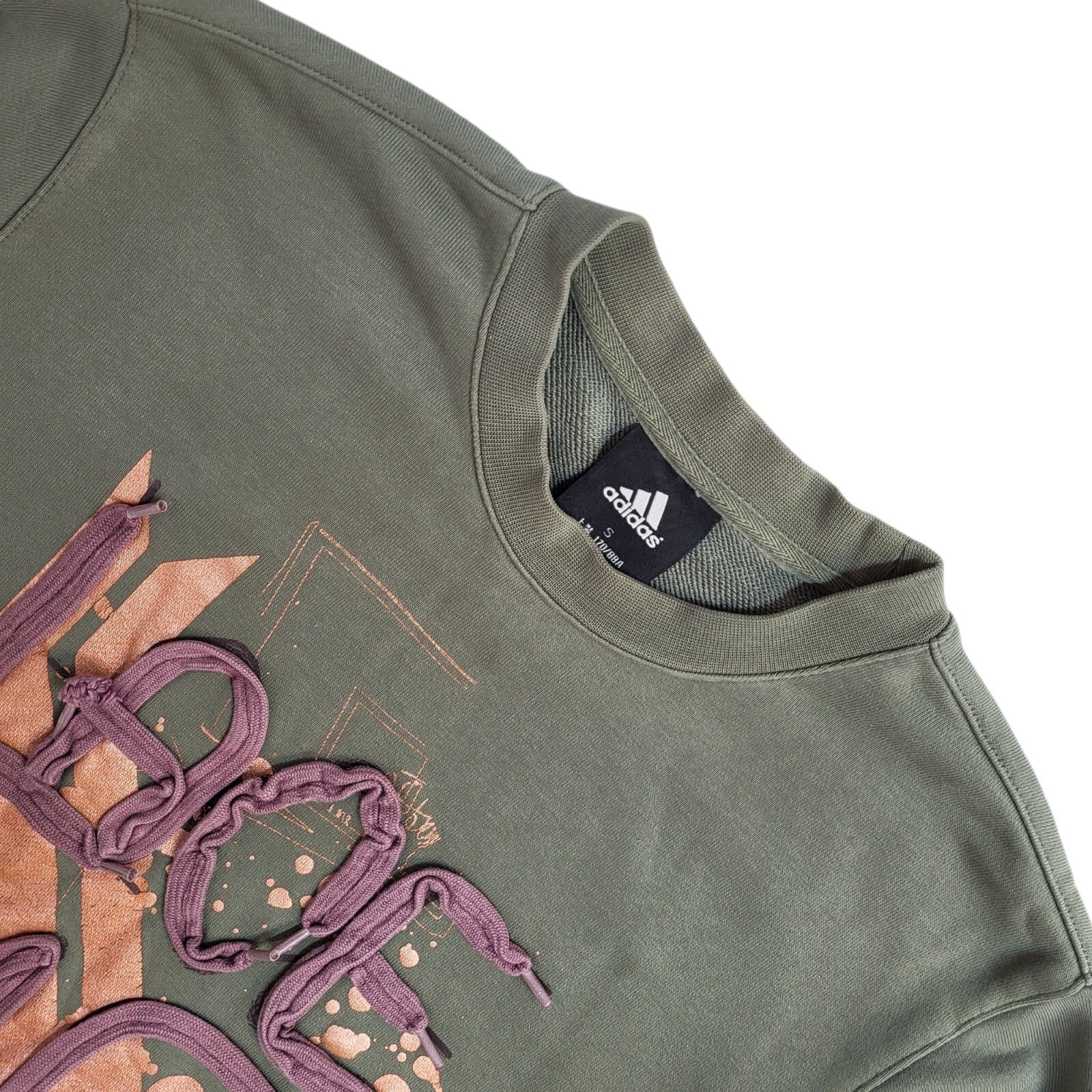 Adidas Green 90's  Crew Neck ''Lace Up''Sweatshirt UK Women's Size S