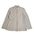 Today Woman 90s Beige Striped Long Sleeve Shirt Uk Women's Size 12