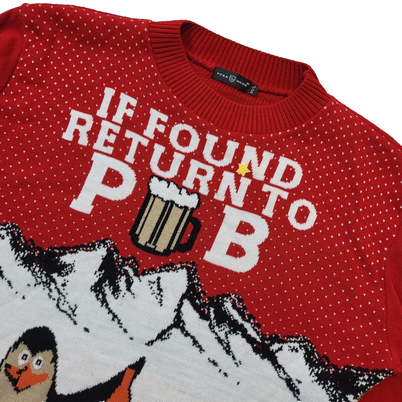 Christmas Penguin Jumper Womens Size M/L