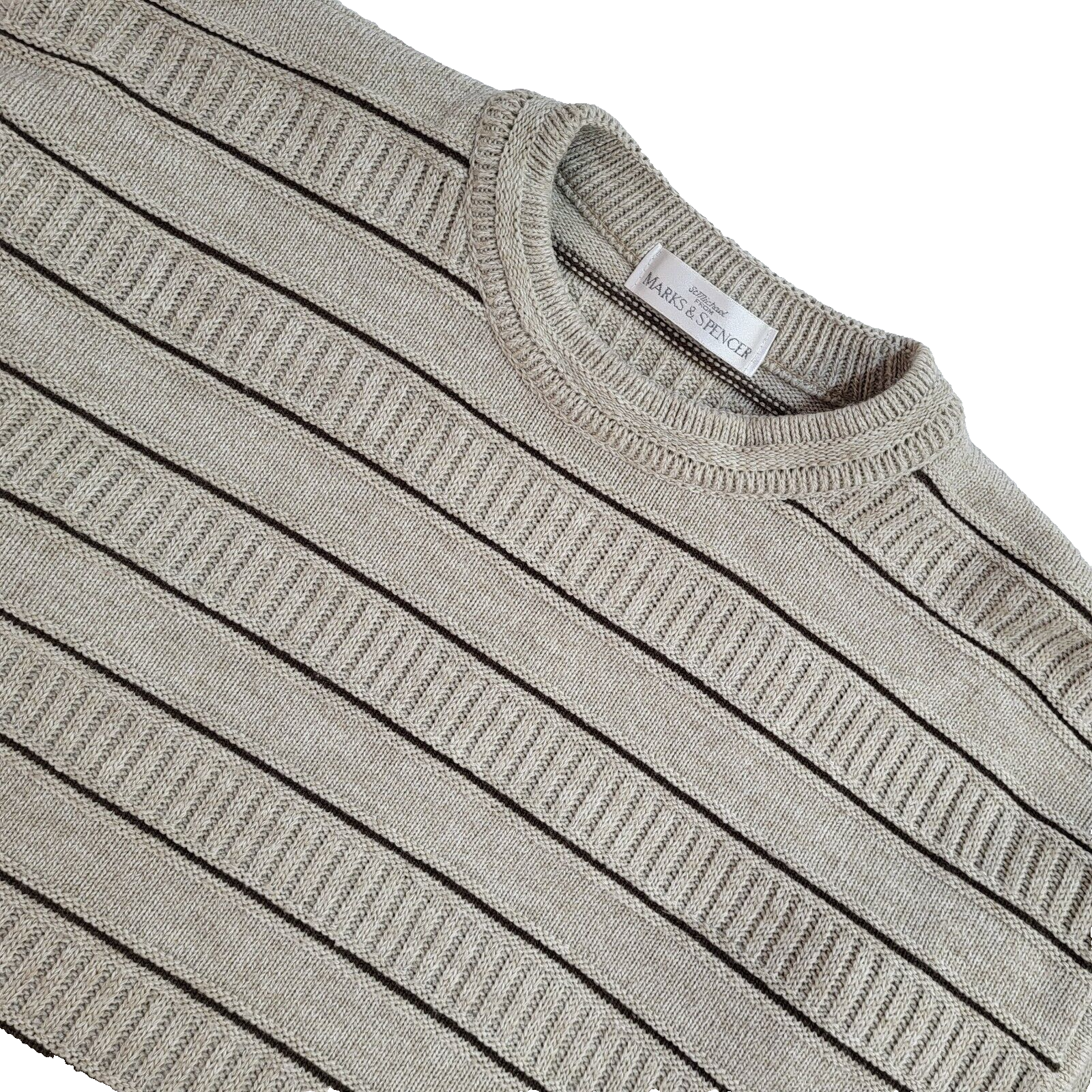 St Michael Vintage 90's Beige Jumper UK Men's Size Medium