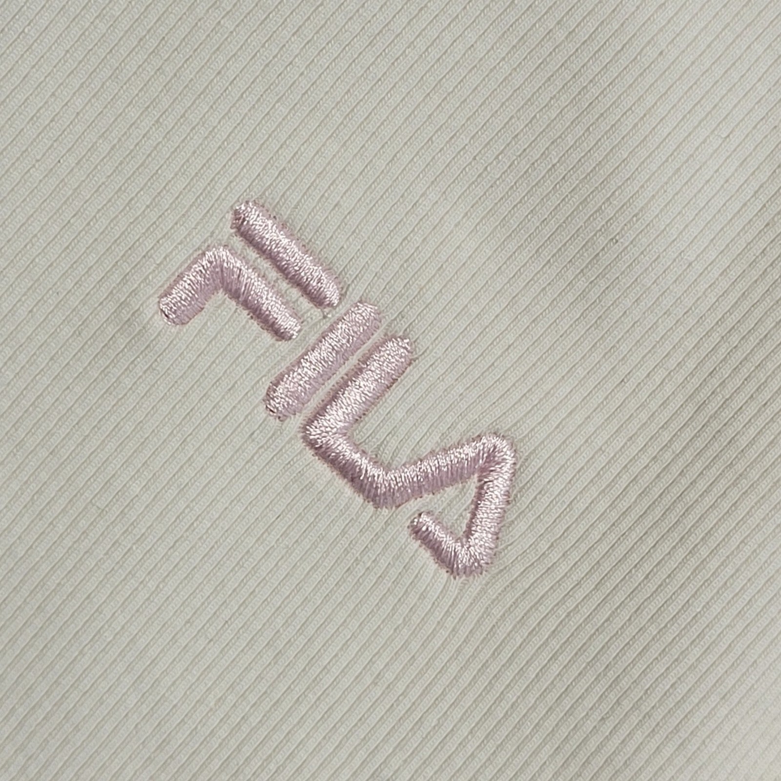 Fila Y2K Cream High Neck 1/4 Zip Cropped Sweatshirt Womens UK Size M
