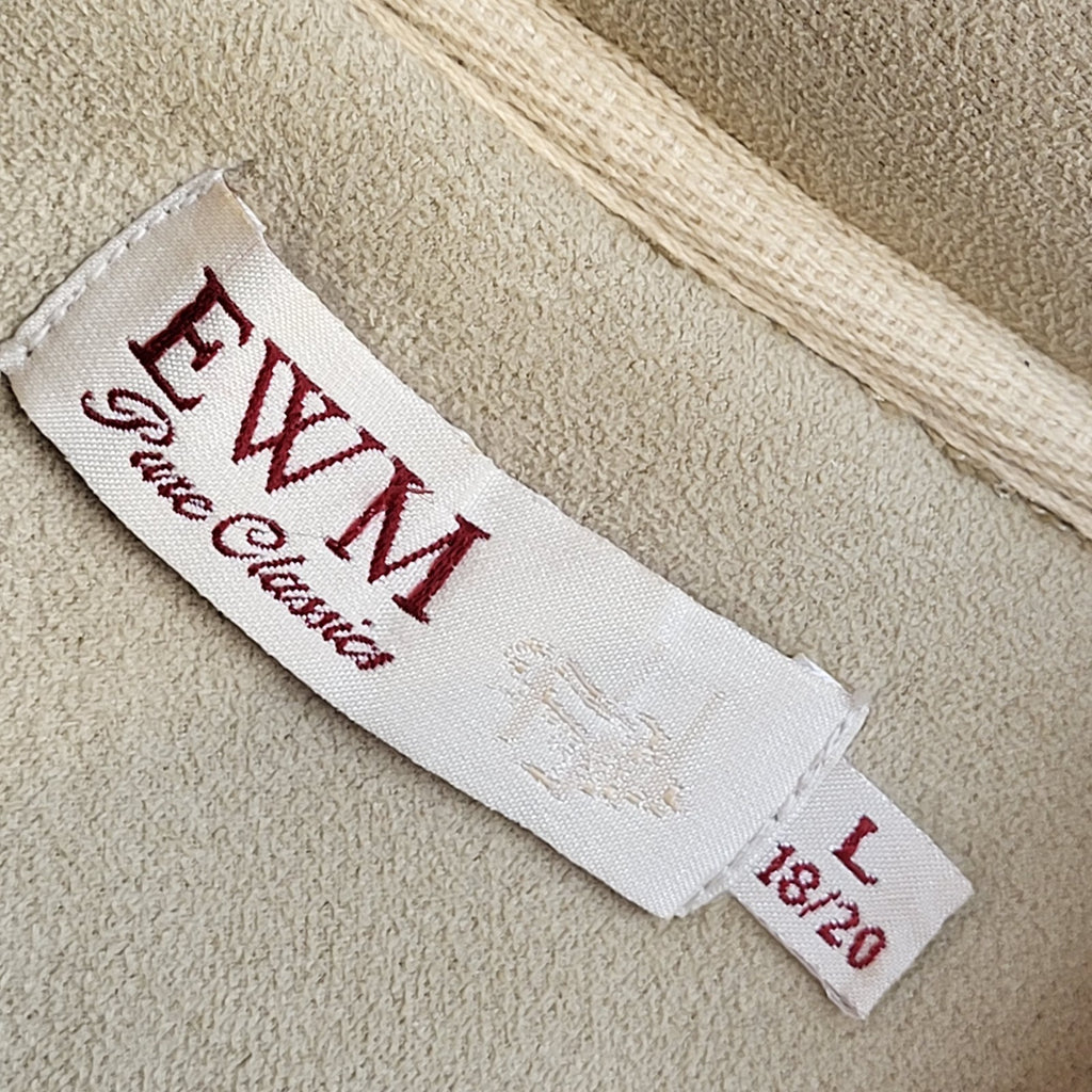 Edinburgh Woolen Mill Beige Vintage 90's Full Zip Coat UK Women's Size 18/20