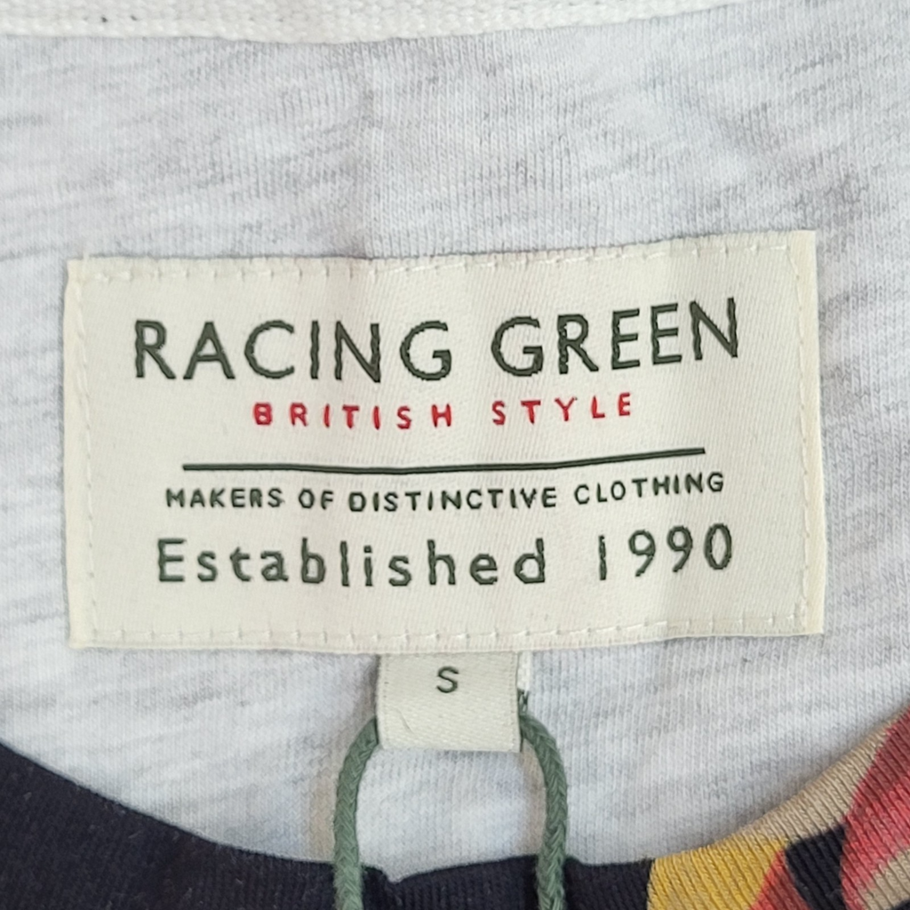 Racing Green Black & Blue Y2k Floral Double Stitch T-Shirt Uk Men's Size S Bnwt