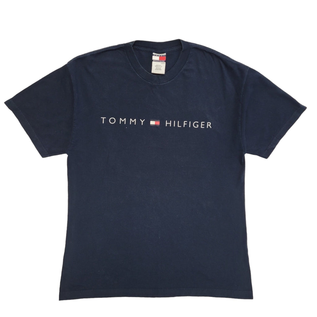 Tommy Hilfiger Navy Blue Vintage 90s T-Shirt Uk Men's Size XL